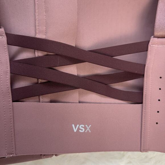Victoria’s Secret Rosewood Featherweight Max Sports Bra Zip Strappy Back 34DDD - Picture 5 of 6